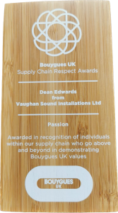 Supply Chain Respect Award - Dean Edwards - Vaughan Sound